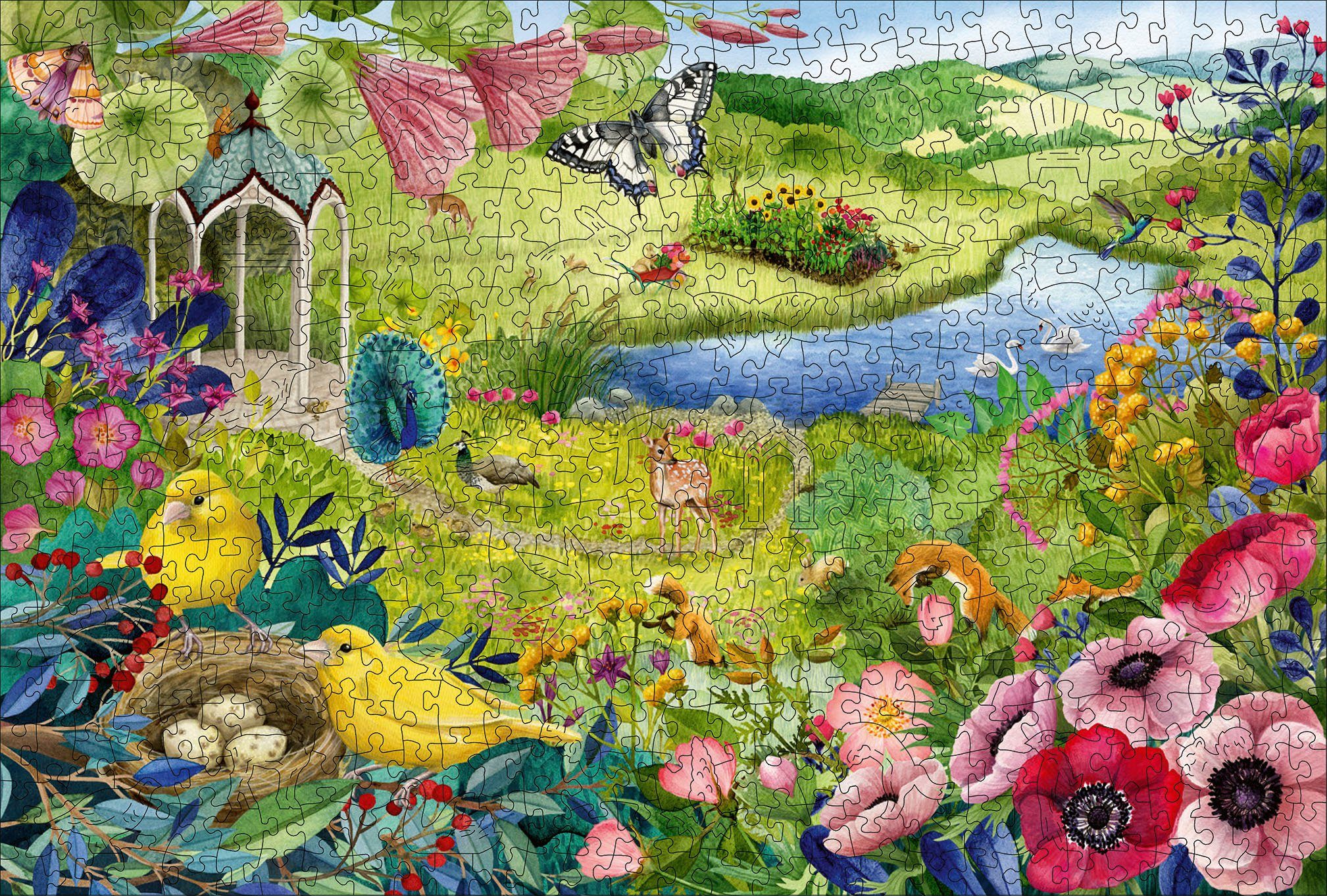Ravensburger Puzzle Wooden, Wilder Garten, 500 Puzzleteile, Made in Europe; FSC® - schützt Wald - weltweit