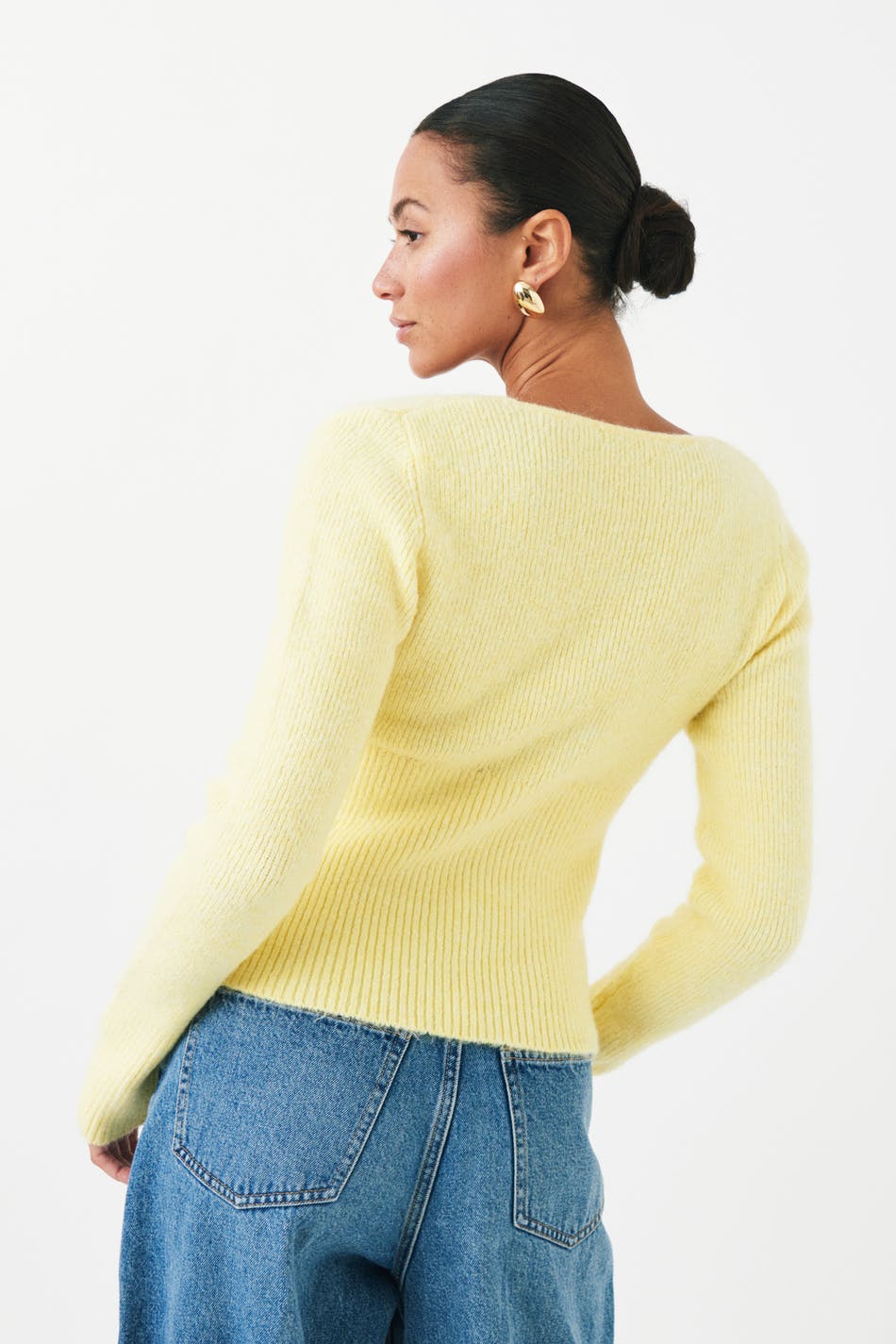 Square neck knit top
