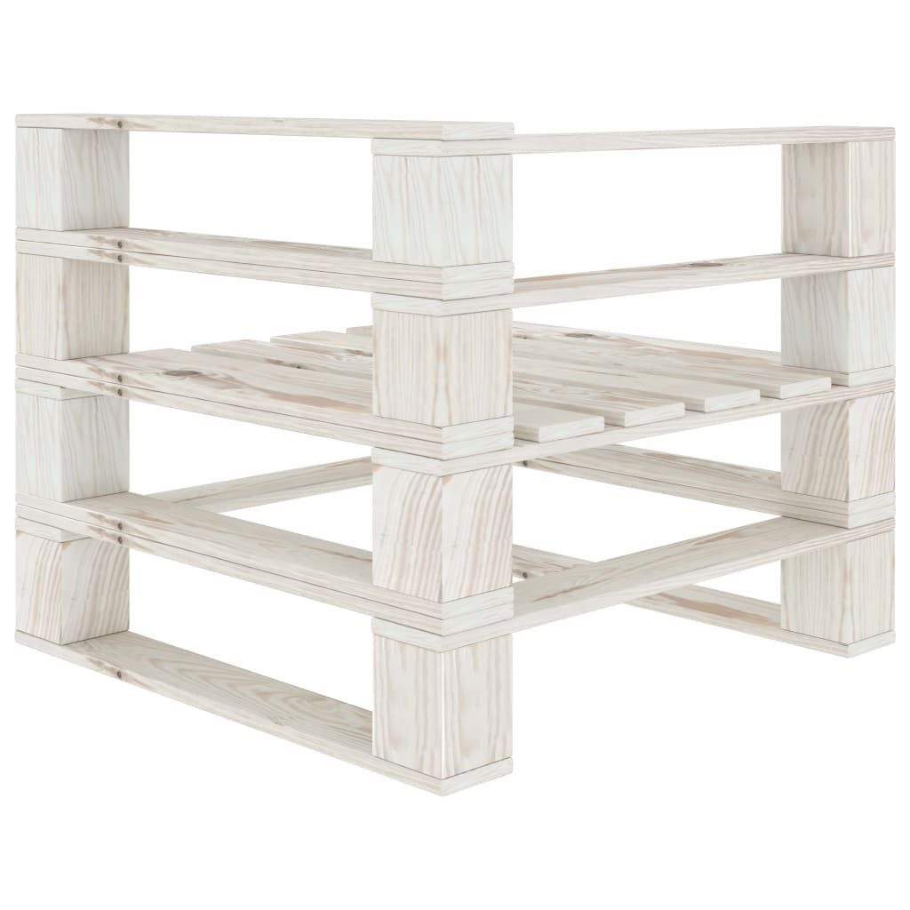 vidaXL Loungesofa Garten-Palettensofa 2-Sitzer Weiß Holz, 1 Teile
