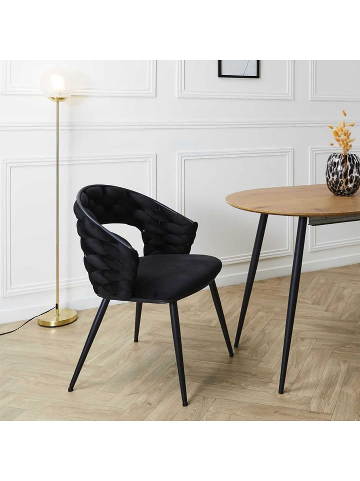 Rétro Chic Esszimmerstuhl ''Sawyer'' in Schwarz - (B)63 x (H)83 x (T)54 cm günstig kaufen onesize
