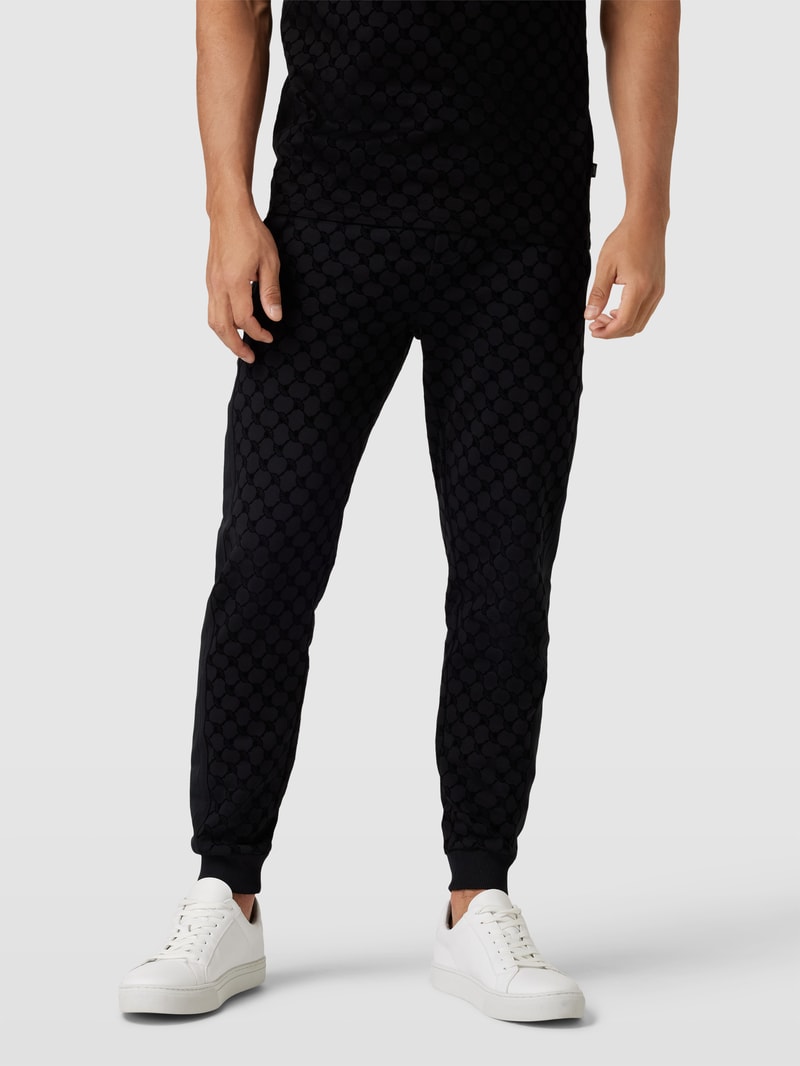 Sweatpants mit Allover-Label-Print in schwarz