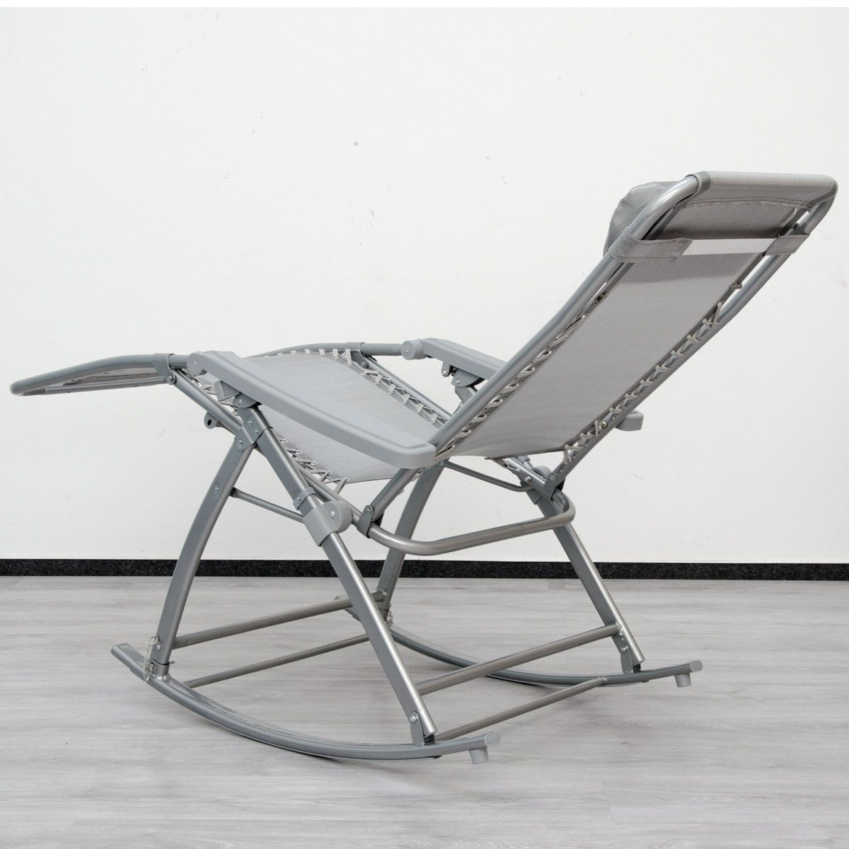 AMANKA 170 x 70 grau Schaukelstuhl Relaxstuhl
