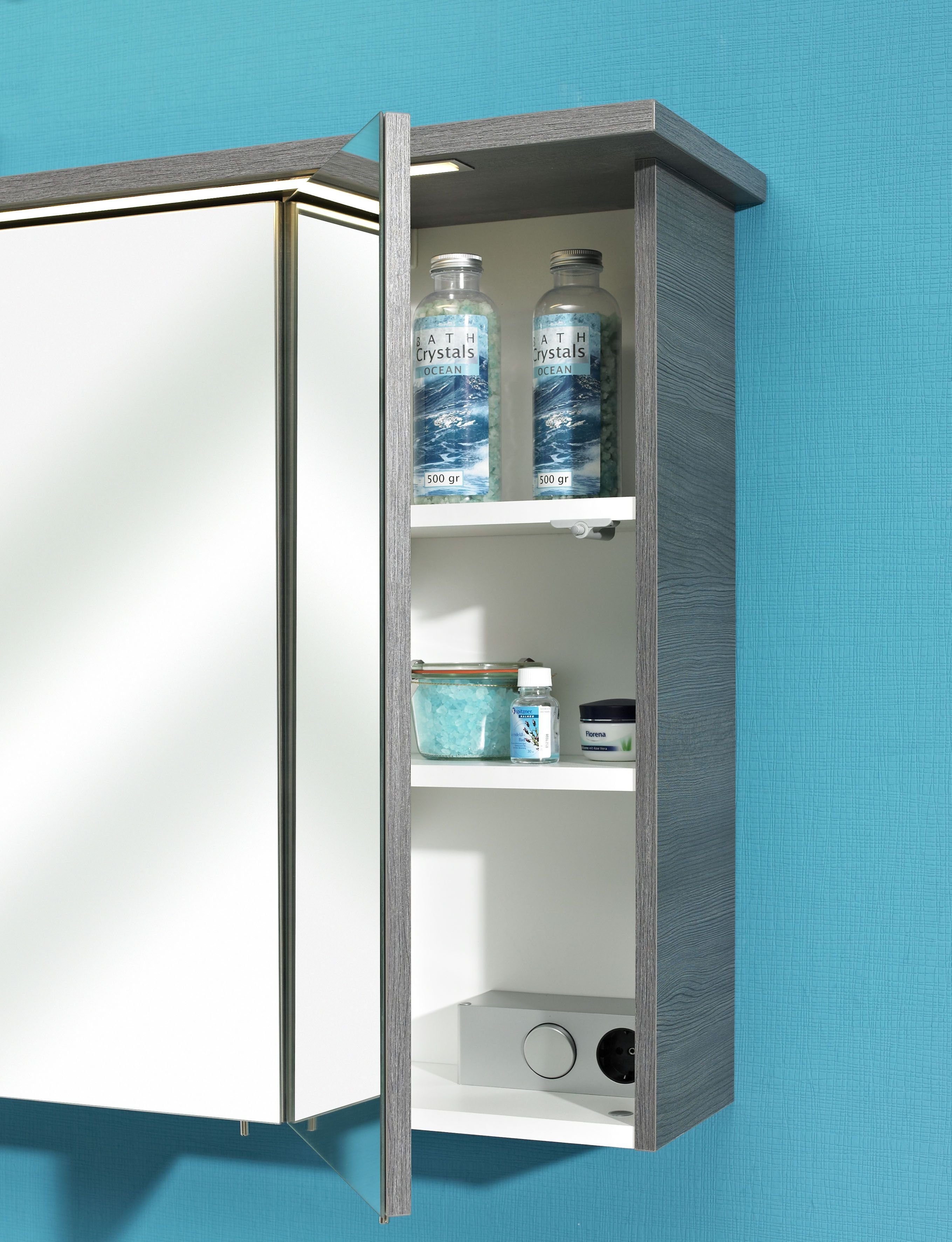 PELIPAL Badmöbel-Set Quickset 328, (2-St), Spiegelschrank inkl. LED-Beleuchtung, Waschtisch-Kombination