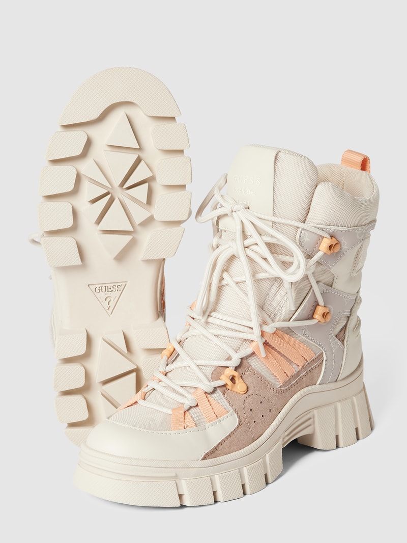 Schnürboots im Colour-Blocking-Design Modell 'HALER3' in beige