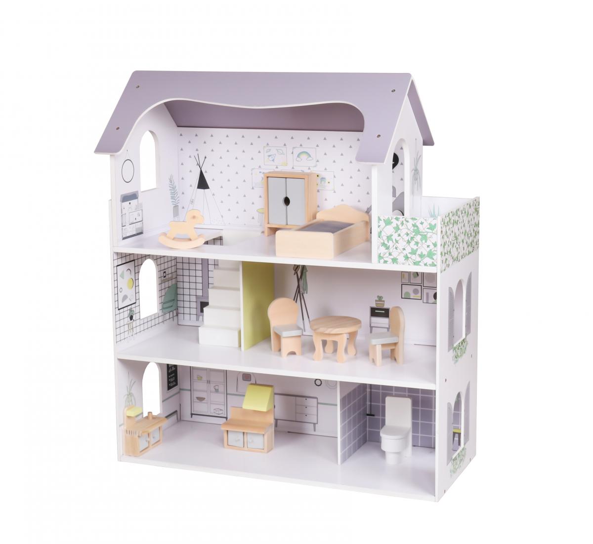 Coemo Puppenhaus Anna Villa möbliert 3 Etagen