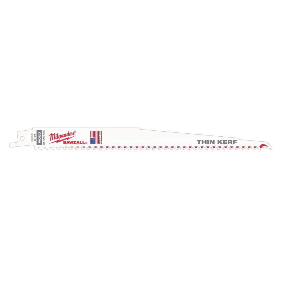 Acessórios Milwaukee 48475037 Lâminas de serra recíproca SAWZALL 300 x 5T (5 peças)