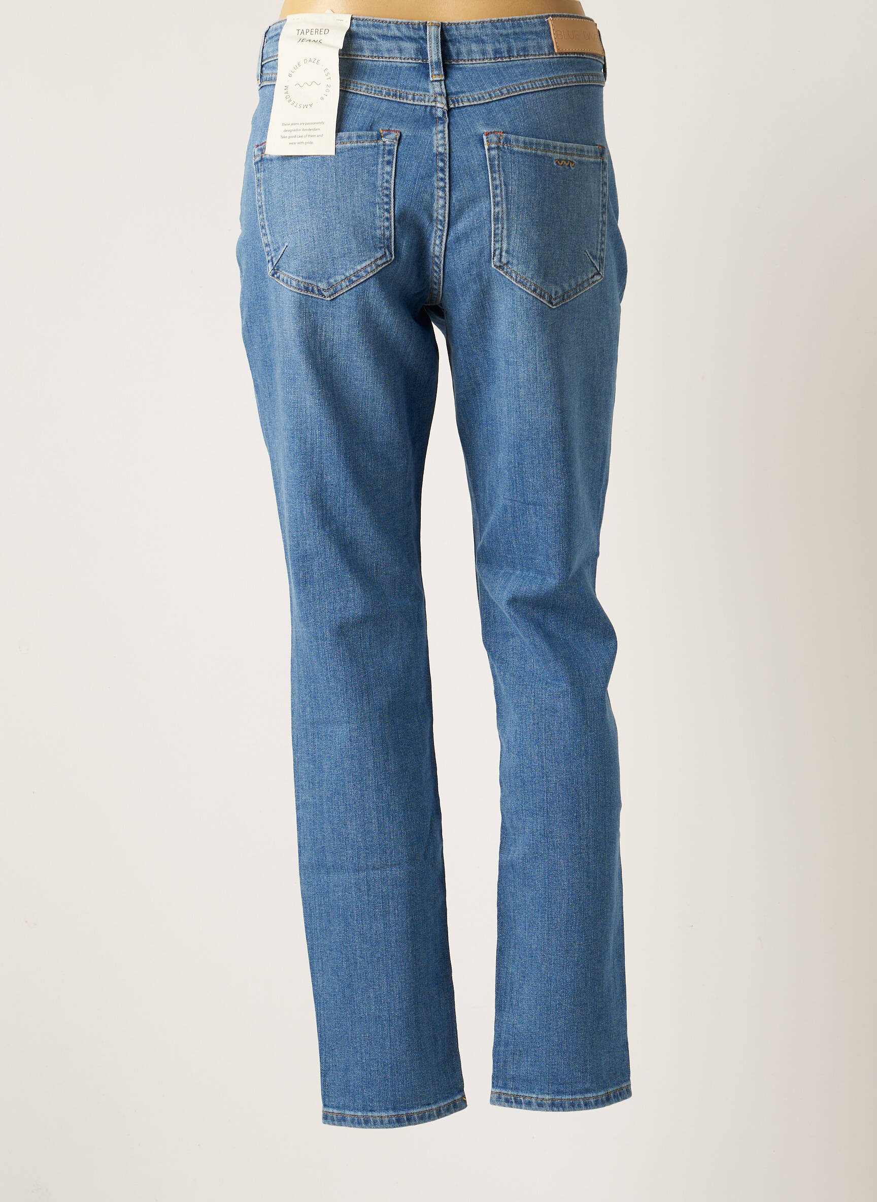 Blue Daze Jean Mom Femme couleur bleu