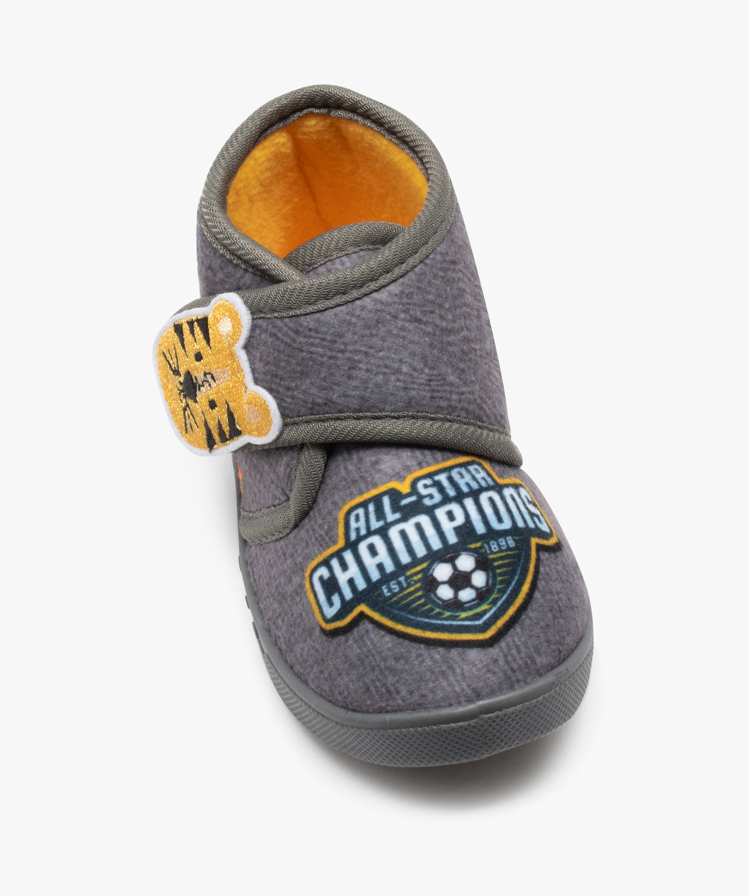 Chaussons bébé Garçon à scratch tête de chat - Beppi gris | GEMO