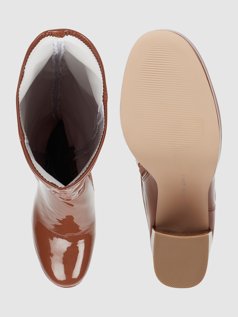 Overknees in Lack-Optik Modell 'Magnifico' in cognac