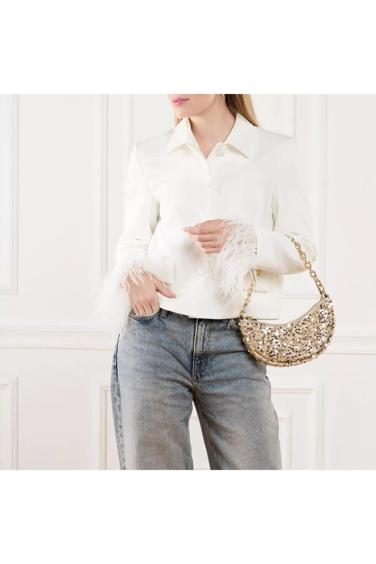 Abro  Schultertasche Moon Champagne