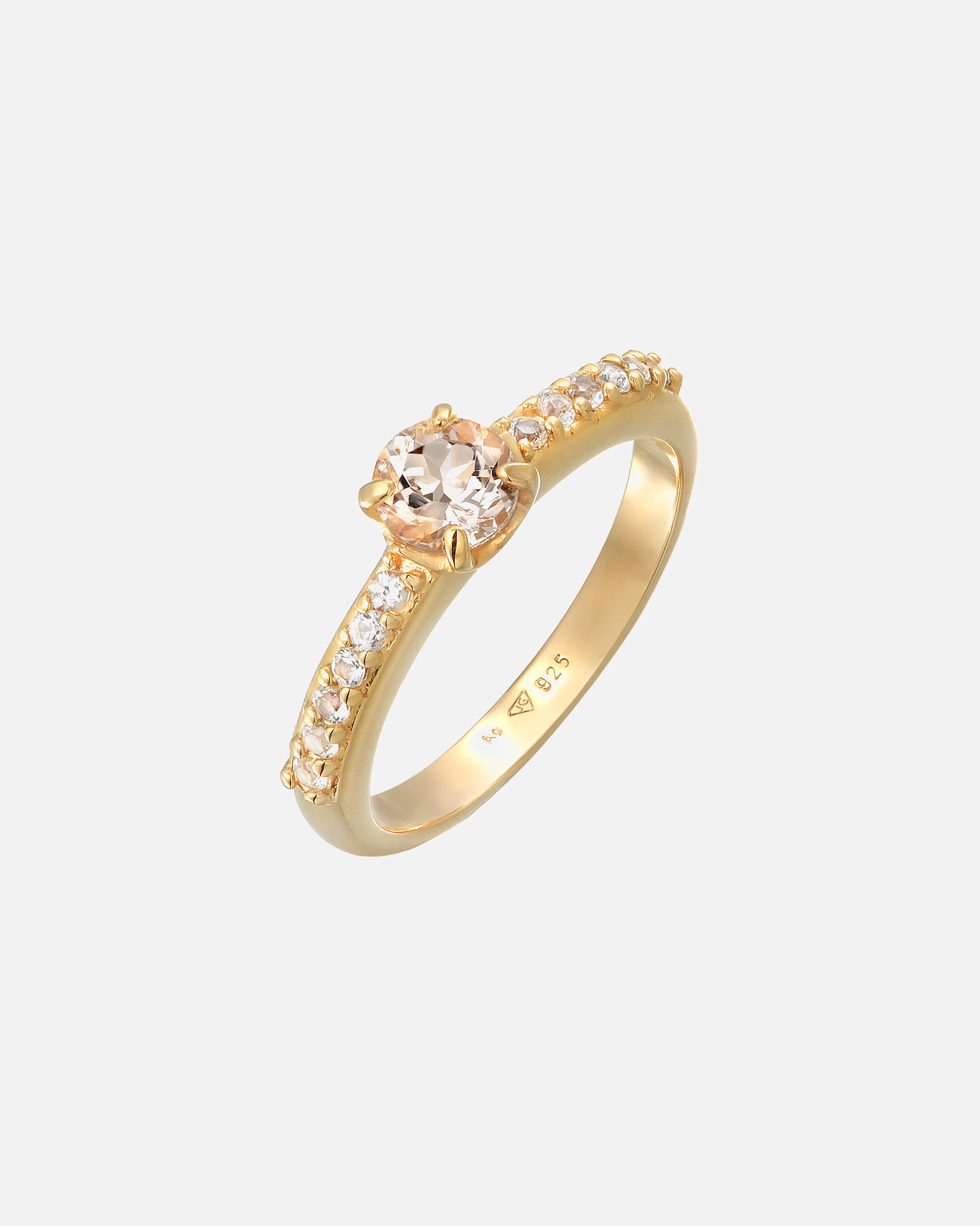 Inel de logodnă elegant pentru femei Elli PREMIUM cu topaz și morganit din argint 925 placat cu aur