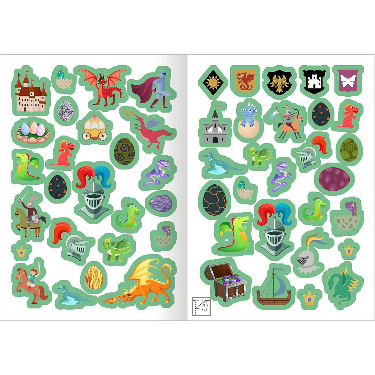 Metallic-Sticker - Ritter & Drachen