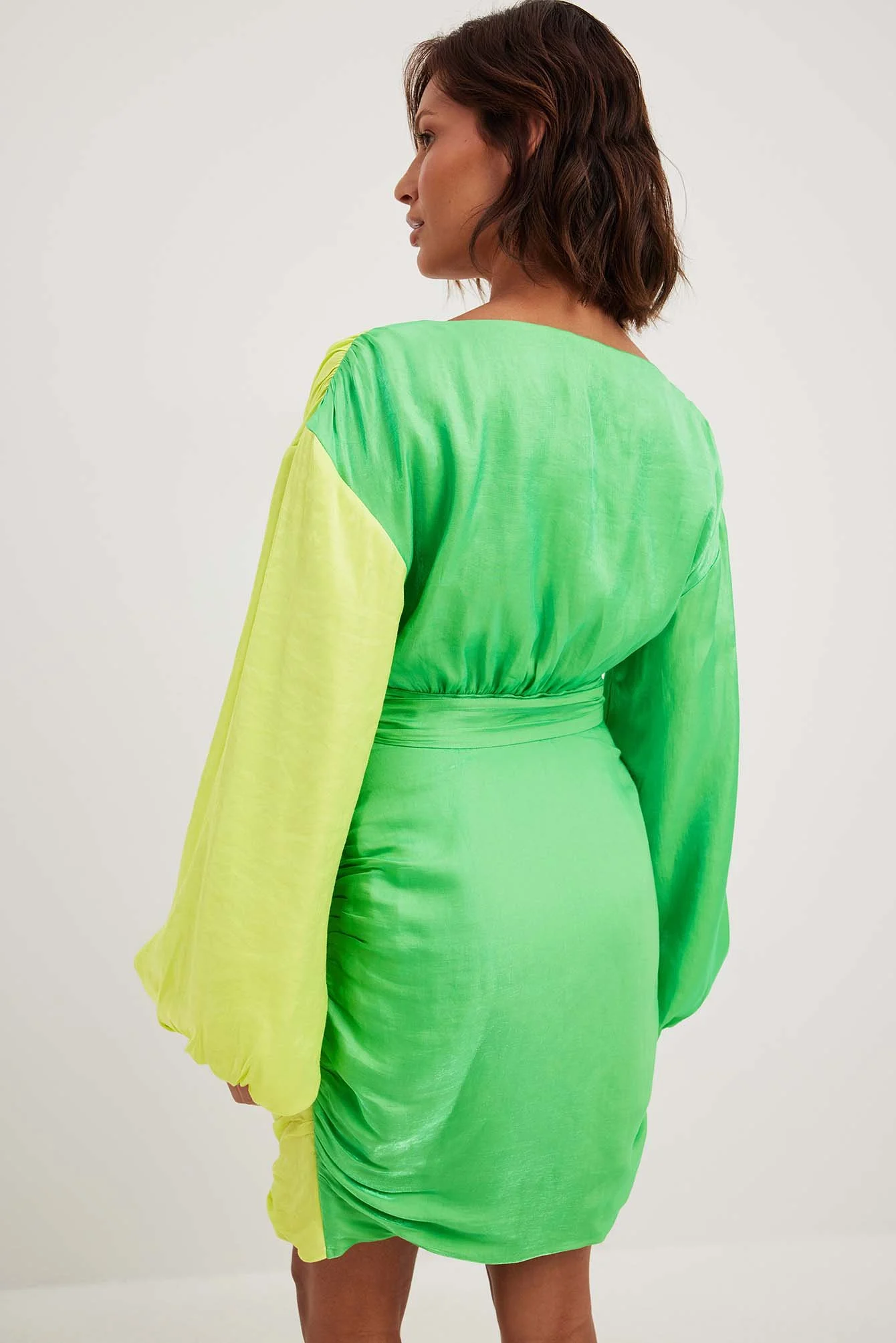 Long Sleeve Draped Mini Dress