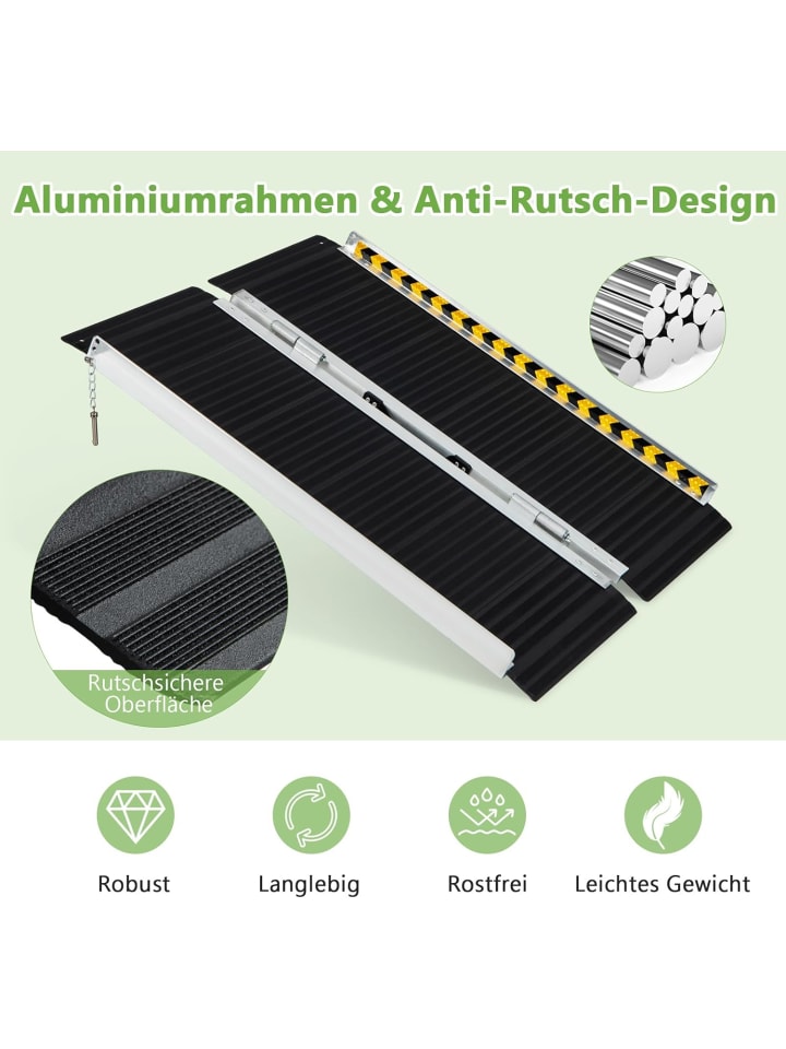COSTWAY Rollstuhlrampe 91x74cm in Schwarz günstig kaufen onesize