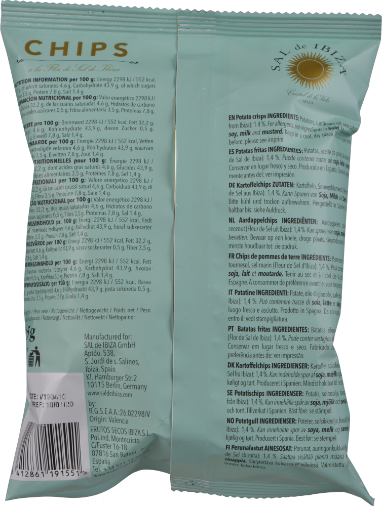 Sal de Ibiza Chips a la Flor de Sal de Ibiza 45g