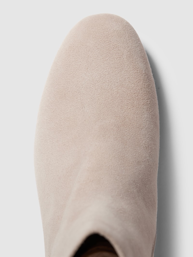 Stiefelette aus Veloursleder in ecru