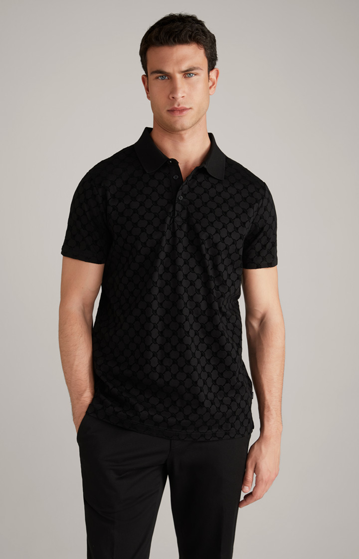 Cornflower Poloshirt Pancrazio in Schwarz