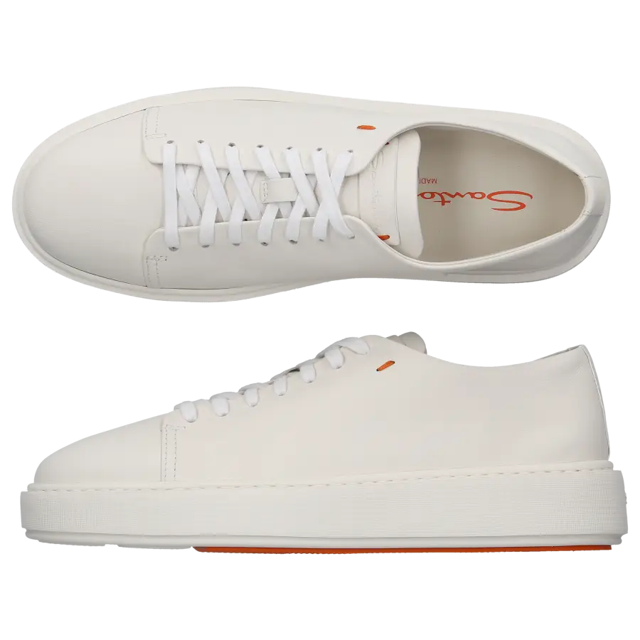 Santoni - Sneaker low 60994 Nappaleder - weiß