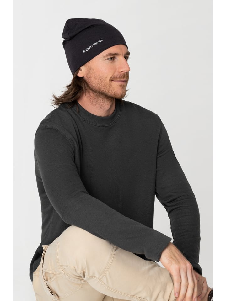 super.natural Merino Mütze EVERYDAY HAT in schwarz günstig kaufen onesize