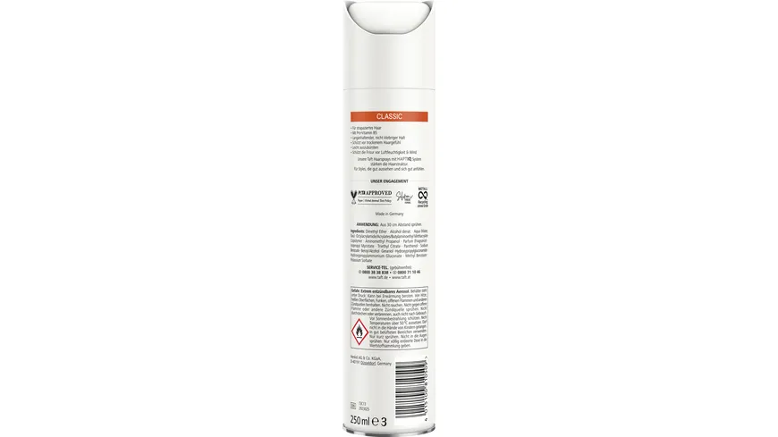TAFT Haarspray Classic Halt & Pflege 250 ml Haltegrad 2 - leichter Halt 250 ml