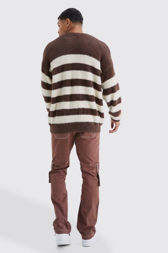Slim-Fit Hose mit Cargo-Taschen und Kontrast-Naht