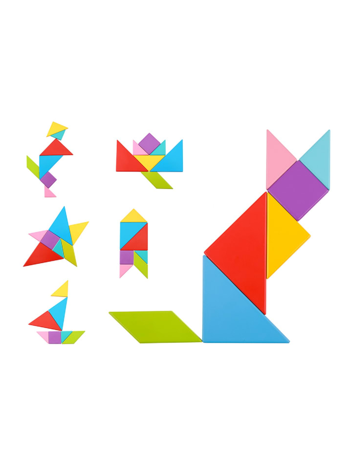 Tooky Toy Holz Puzzle Tangram TY879 in bunt günstig kaufen onesize