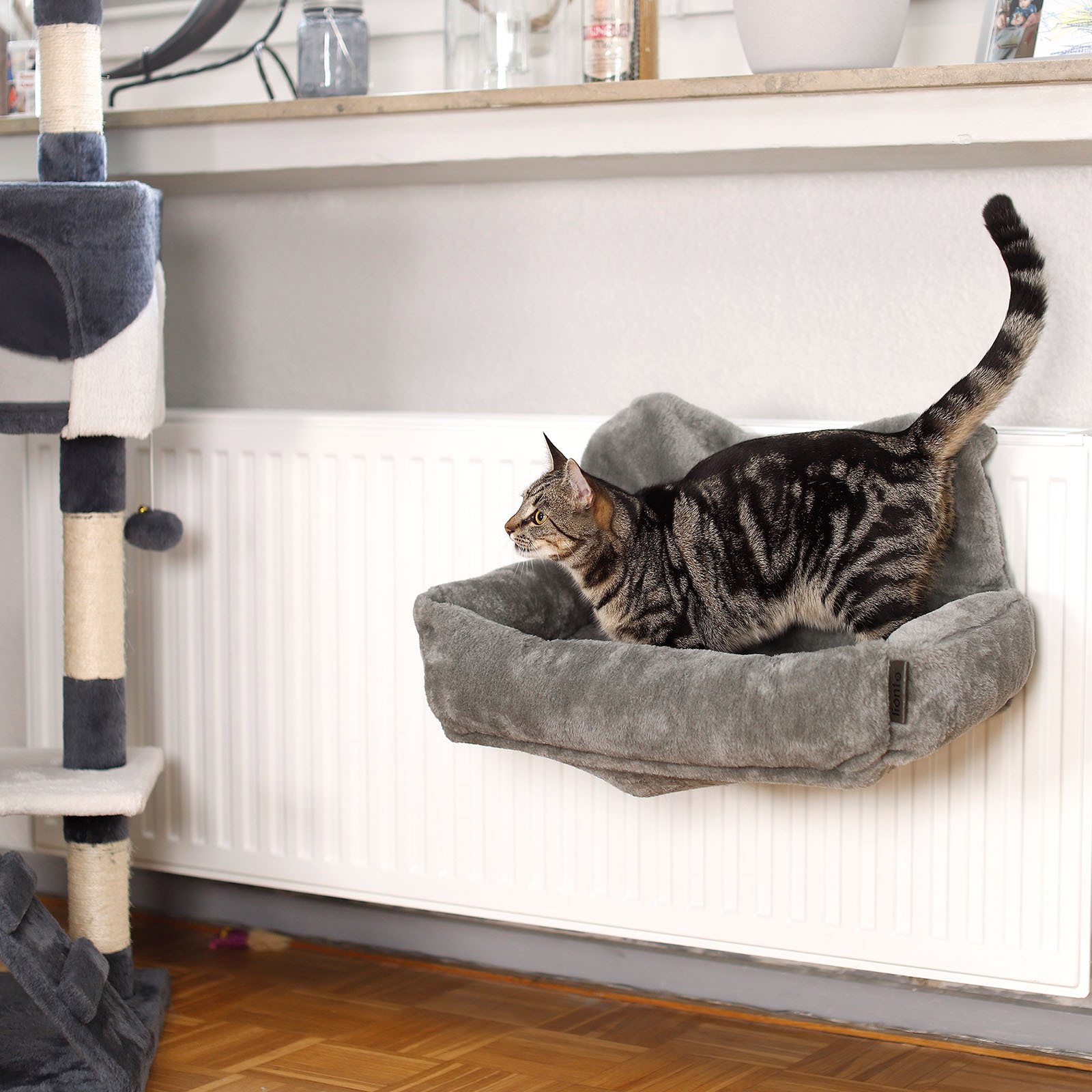 Lionto Katzenhängematten & Fensterliegeplätze Lionto Katzenbett für Heizungen dunkelgrau