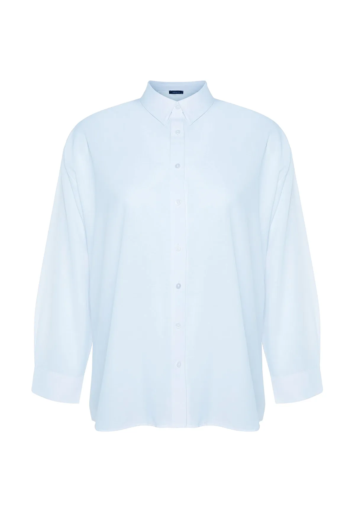 Trendyol Curve  Hellblaues gewebtes Hemd TBSSS22GO0319