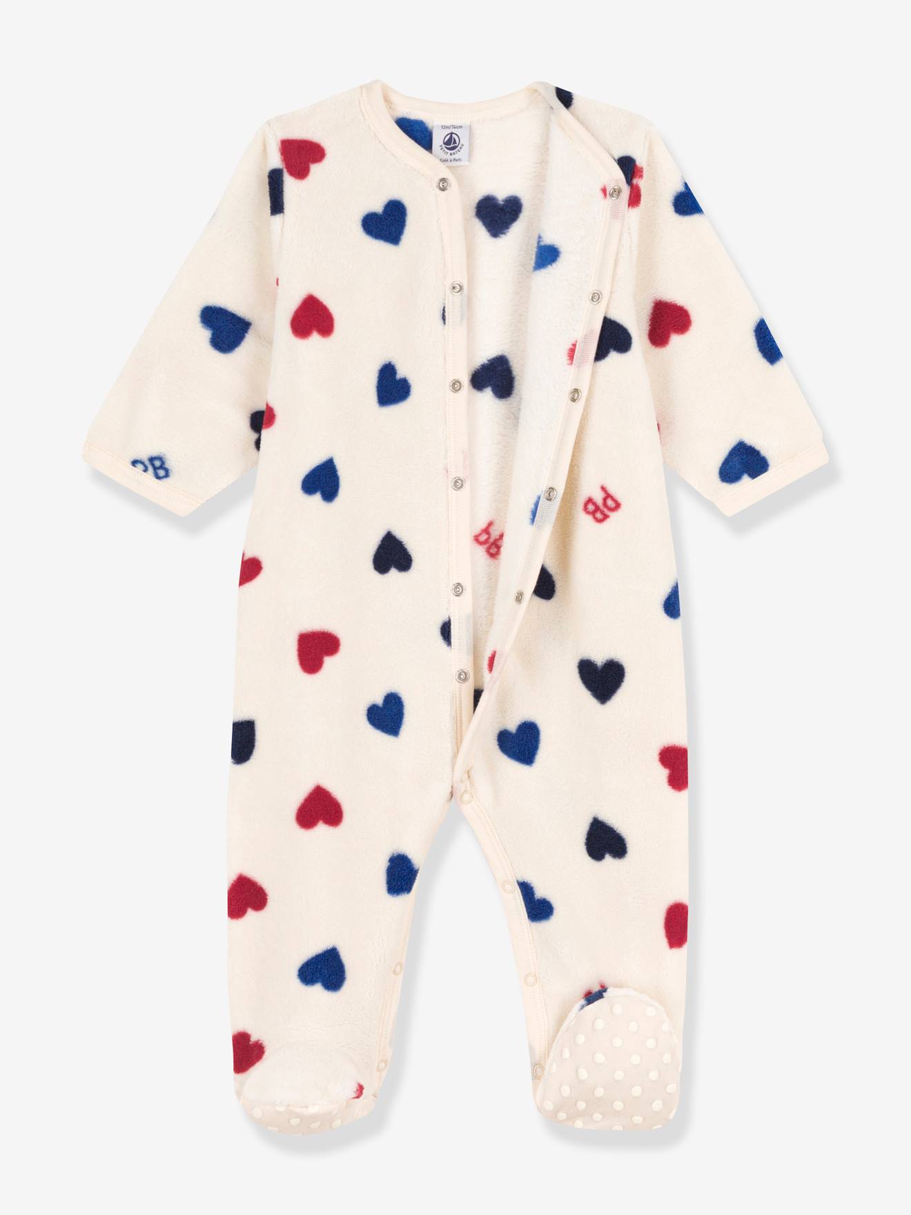 Petit Bateau Baby Fleece-Overall PETIT BATEAU - beige bedruckt