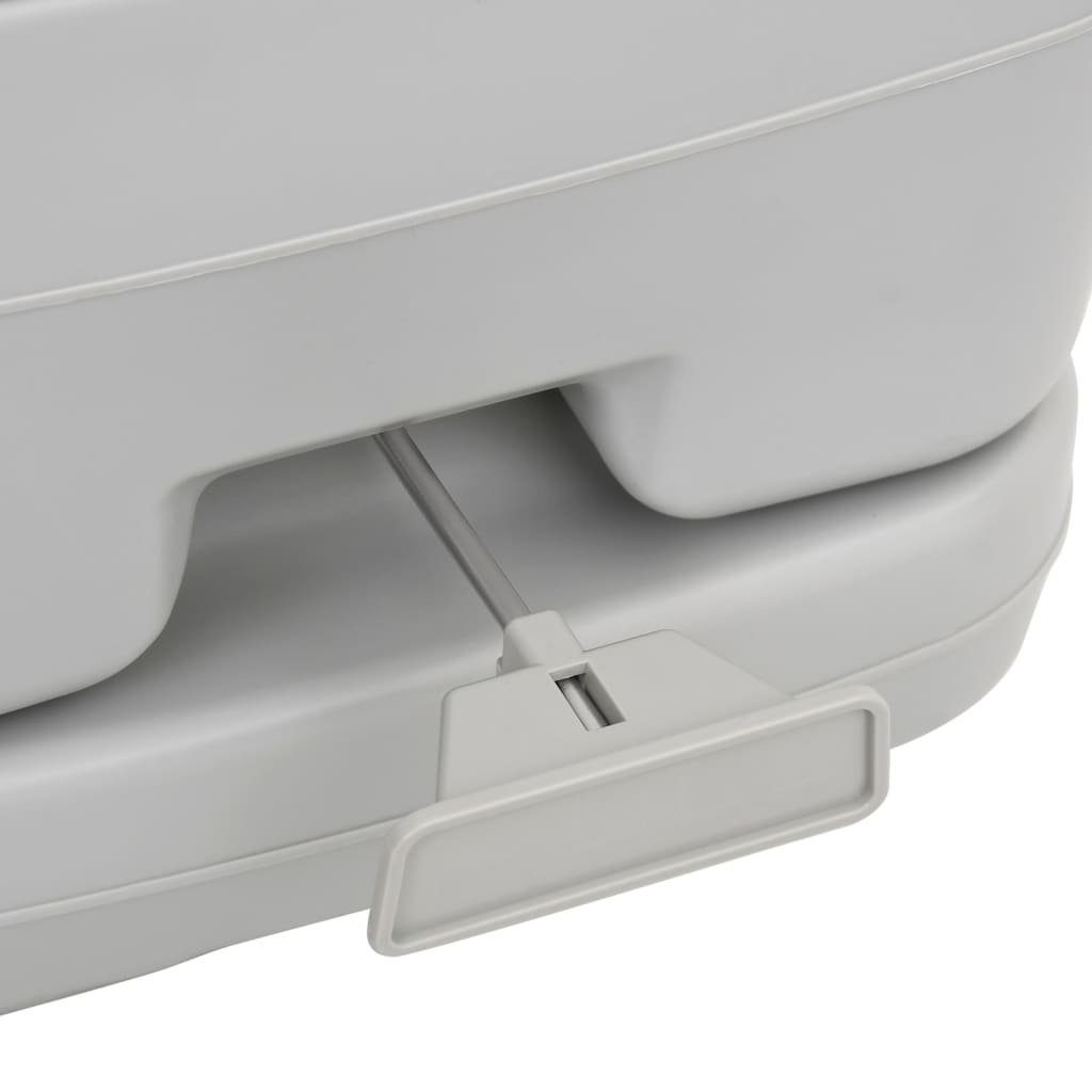 vidaXL Campingtoilette Camping-Toilette Tragbar Grau und Weiß 10 10 L HDPE