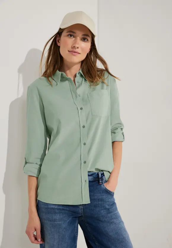 CECIL Cordbluse mit Hemdkragen