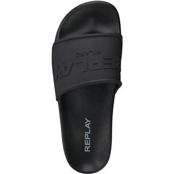 Replay Up Emboss Slide in schwarz