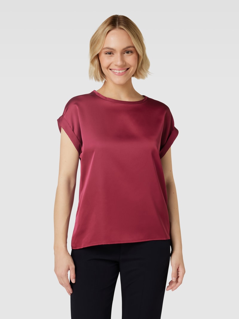 Blusenshirt mit U-Boot-Ausschnitt Modell 'VIELLETTE' in bordeaux rot