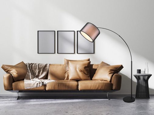 meineWunschleuchte LED Bogenlampe, Dimmfunktion, LED wechselbar, Warmweiß, Designer Bogen-stehlampe dimmbar große Ausladung Esstisch, Höhe 171cm