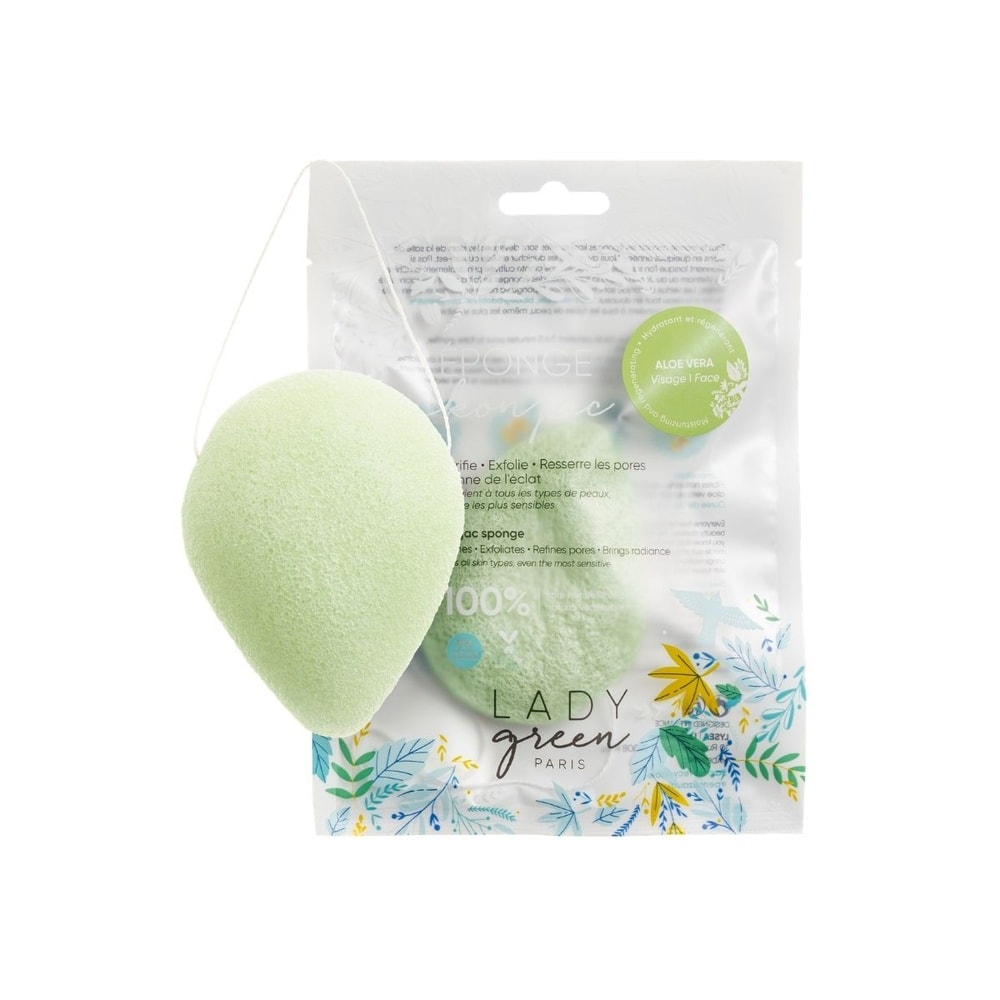 Lady Green Eponge Konjac Visage - Aloe Vera Eponge Konjac