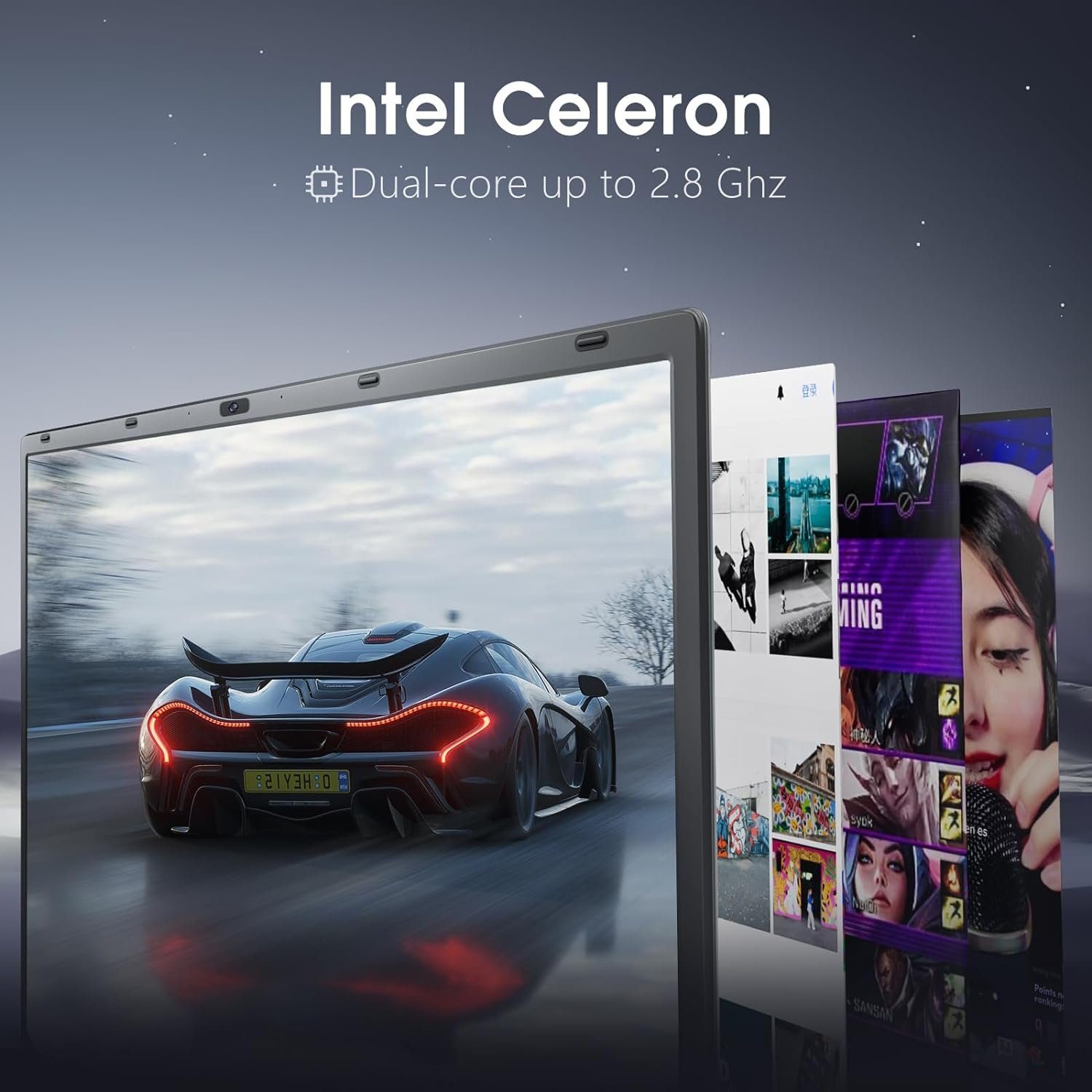 SGIN ‎M17 Pro Notebook (Intel Celeron, Celeron, 512 GB SSD, Full HD Diaplay 8 GB RAM, Vielseitige Konnektivität, leicht, tragbar)