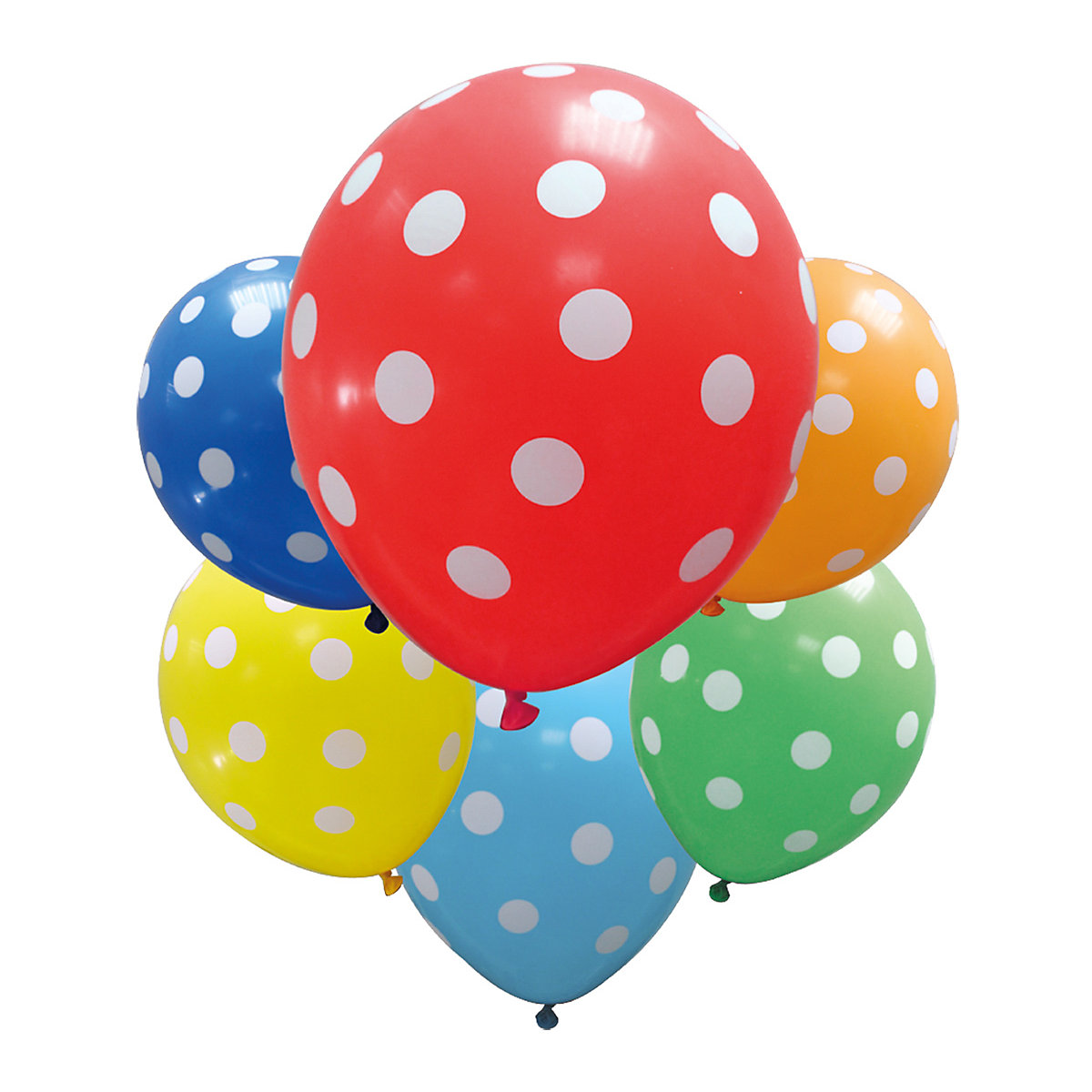 Luftballons 30 cm Dots, 6 Stück in verschiedenen Farben