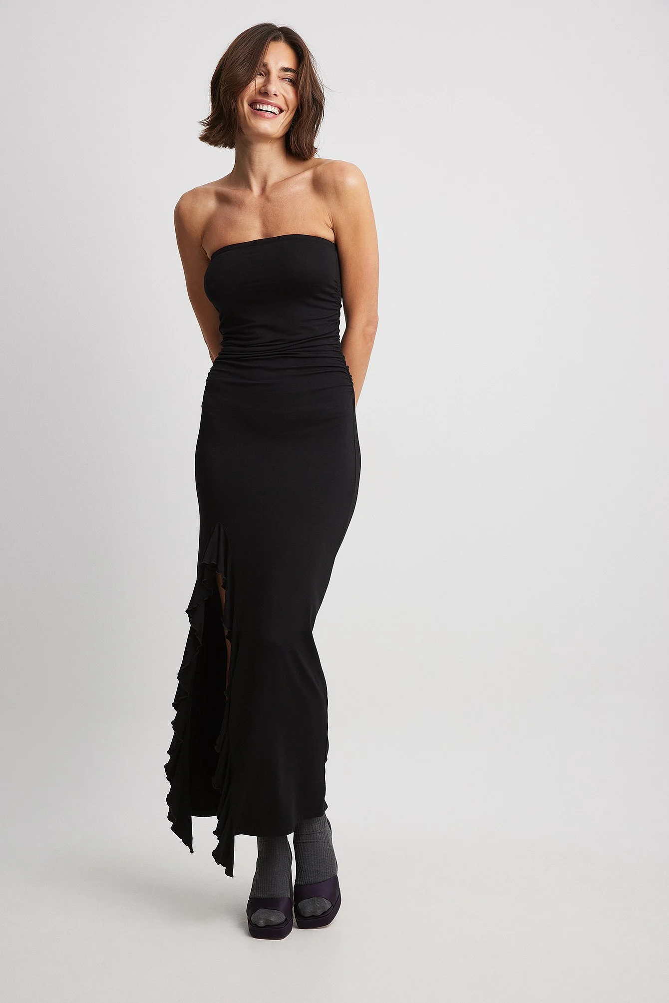 Ärmelloses Jersey-Maxikleid