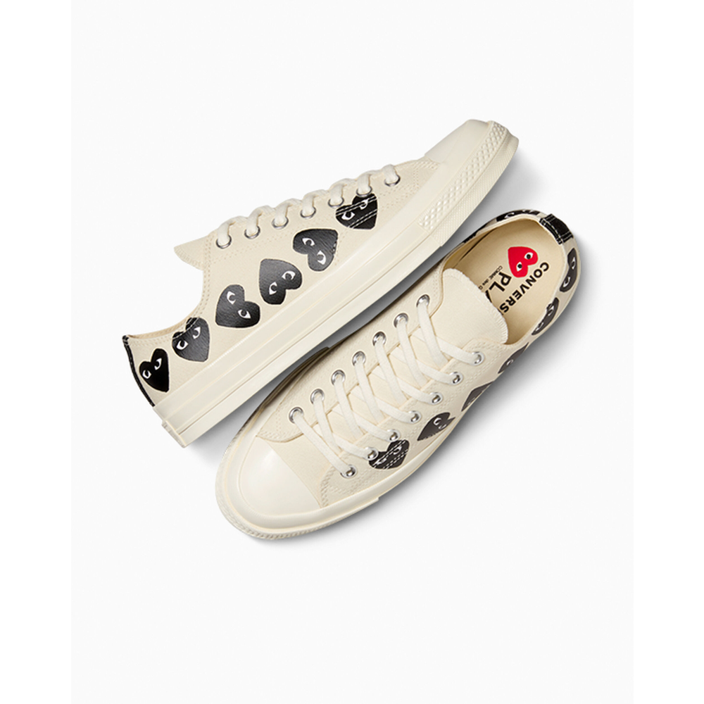 Converse Comme des Garçons PLAY x Converse Chuck 70 Low White Multi Heart A08150C / weiss