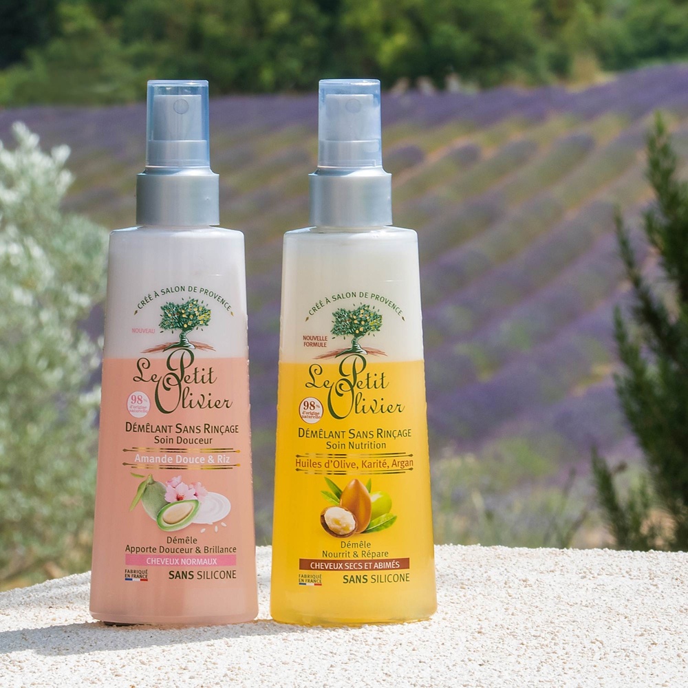 le petit olivier Démêlant Sans Rinçage Soin Nutrition Huiles d'Olive, Karité, Argan Démêlant - Cheveux Secs ou Abîmés