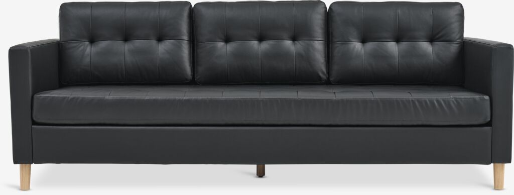 FALSLEV FALSLEV 3-seters sofa, svart imitert skinn