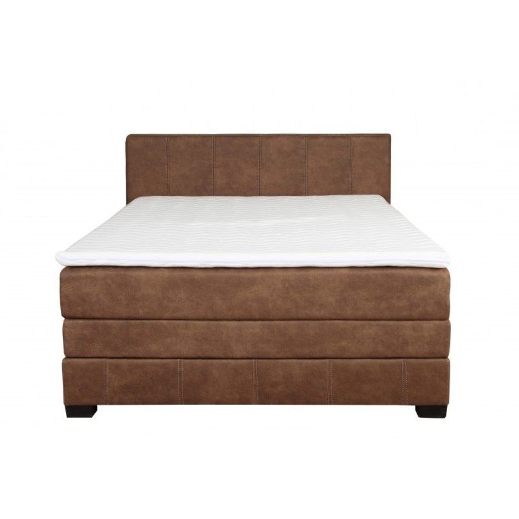 JVmoebel Lederbett, Bett Boxspring Design Betten Hotel Doppel Polster Leder Lederbett