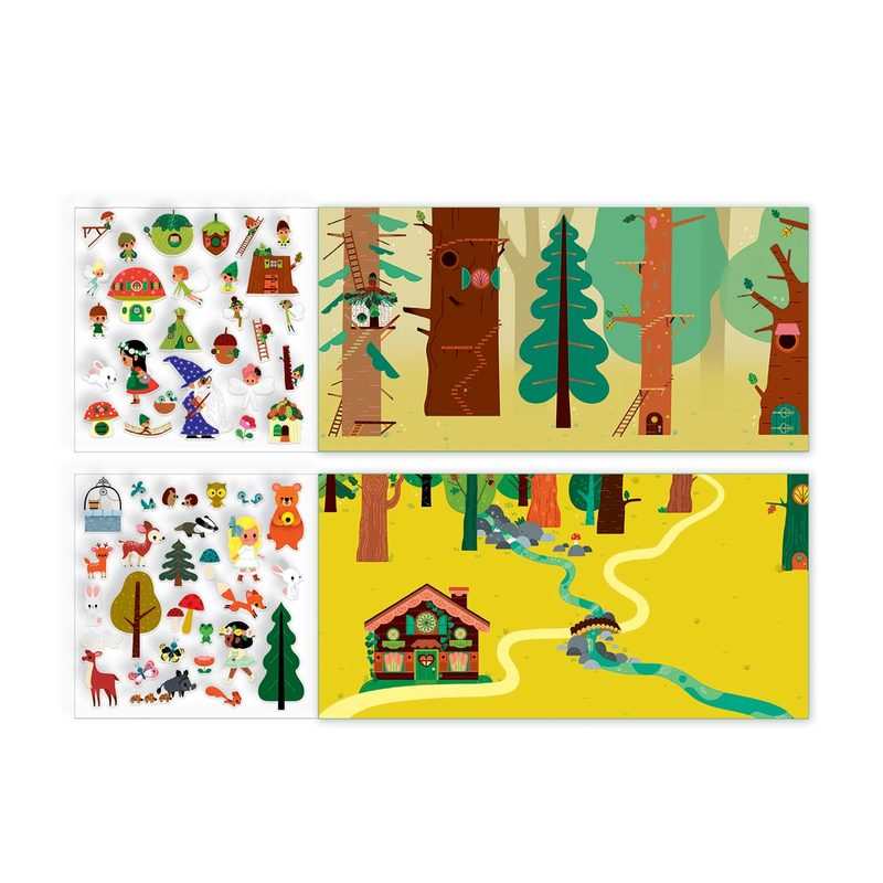 Histoires de stickers repositionnables La forêt magique Djeco