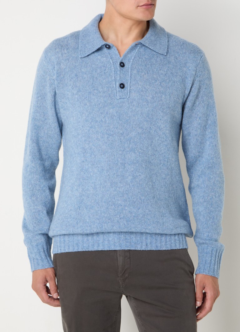NN.07 Polo Lee de malha fina e corte regular em mistura de lã merino