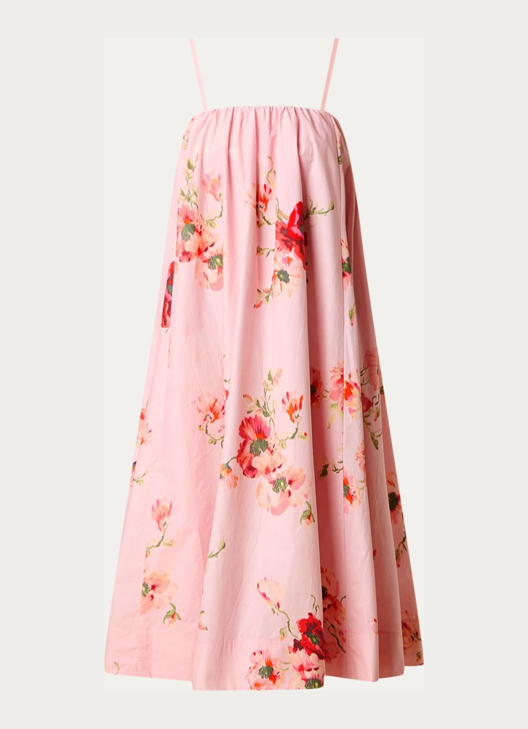 Zimmermannin midi-mekko, jossa kukkakuvio ja laskokset