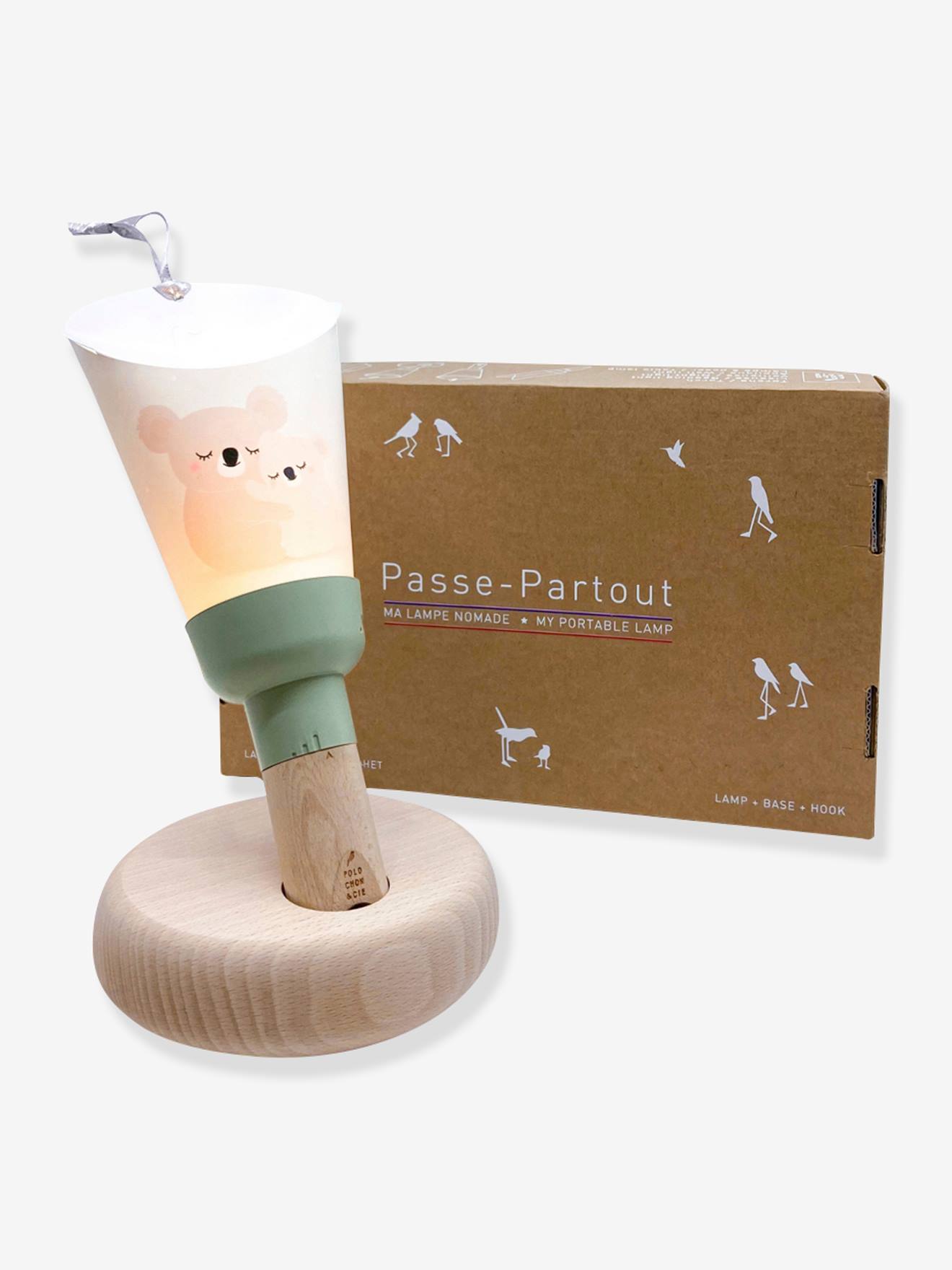 Coffret lampe nomade 5 en 1 Baby Love Koalas MAISON POLOCHON vert sauge