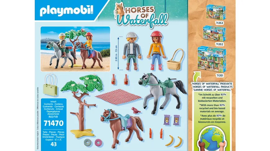 PLAYMOBIL 71470 - Horses of Waterfall - Reitausflug an den Strand mit Amelia und Ben