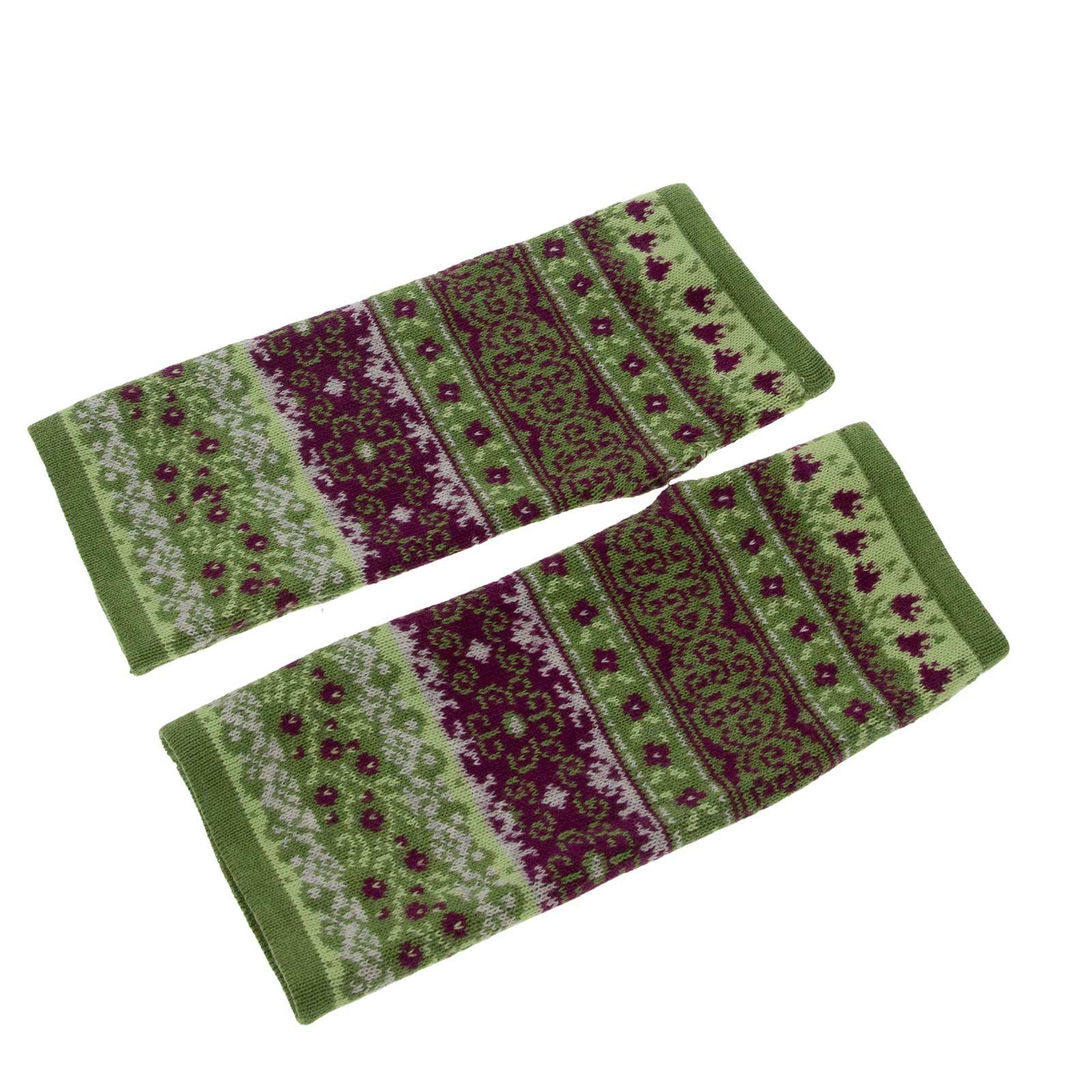 KUNST UND MAGIE Armstulpen Armstulpen Handwärmer Handschuhe Pulswärmer extrafeiner Jacquardstoff