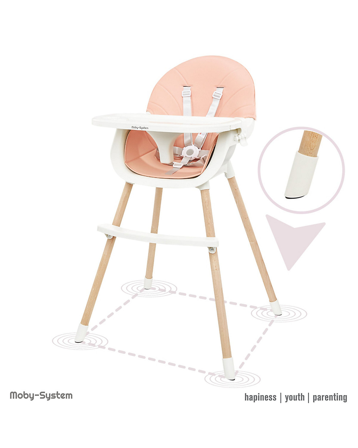 Kinder Hochstuhl Amelia, 3in1-Stuhl für Kinder