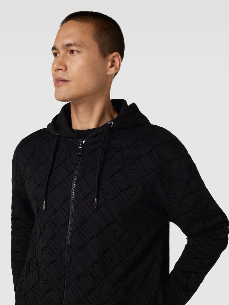 Sweatjacke mit Logo-Muster Modell 'cataldo' in schwarz